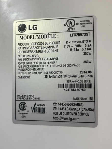 Photo of free Lg refrigerator (Spotsylvania courthouse area) #4