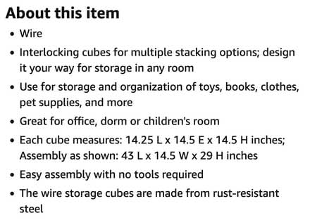 Photo of free black wire storage cubes (Mountain View) #3