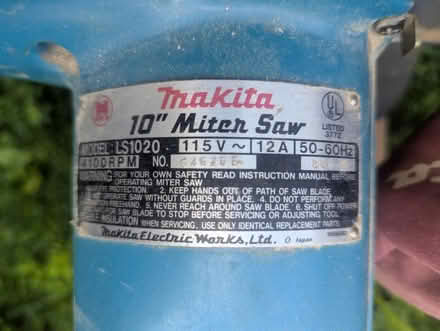 Photo of free Makita 10" Miter Saw (Ann Arbor, Central Campus) #1