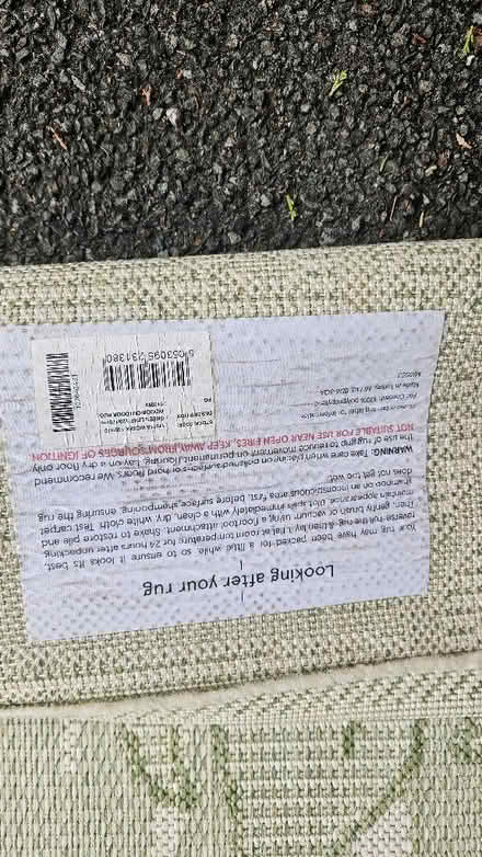 Photo of free Outdoor floral rug (Slyne-with-Hest LA2) #3