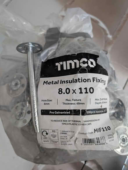Photo of free 70 metal insulation fixings (Seven Sisters N15) #1
