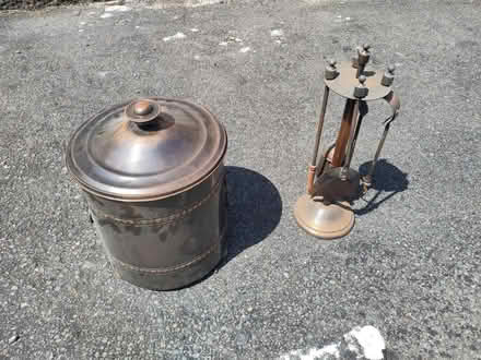 Photo of free Fire side coal bucket and tools. (Hartington Road BN2) #1