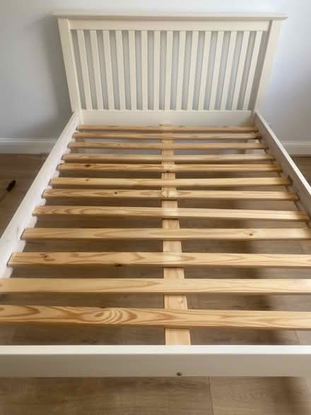 Photo of free Cream Wooden Double Bed Frame (Abbey Wood SE2) #3