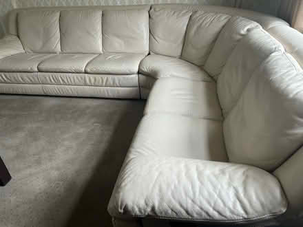 Photo of free Cream leather corner sofa (Emerson Park RM11) #3