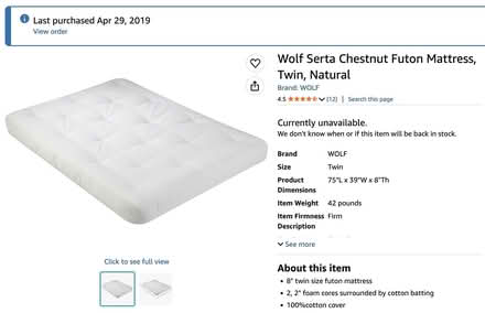 Photo of free twin futon mattress (Mountain View) #1