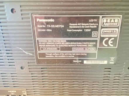 Photo of free Panasonic 32" TV (Sutton Coldfield B75) #3