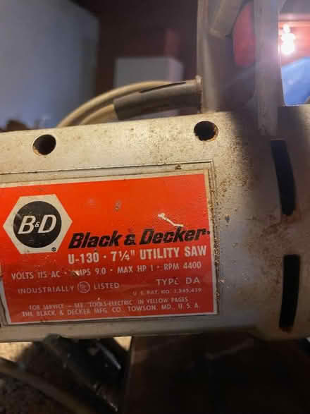 Photo of free Old circular saw (Savage MD 20763) #2