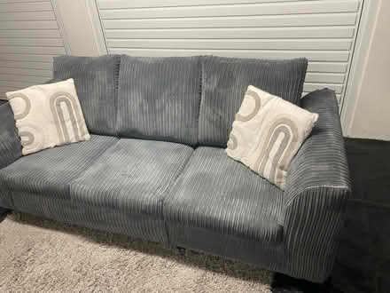 Photo of free 🛋️ FREE Grey Cord 3-Seater Sofa (Calidonian Road N7) #3