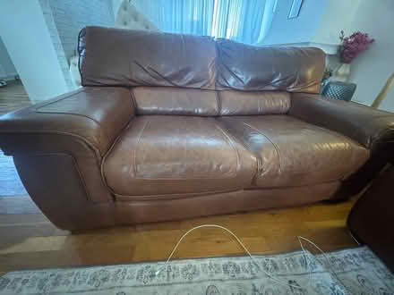 Photo of free Italian Brown leather sofas (West Ealing) #3