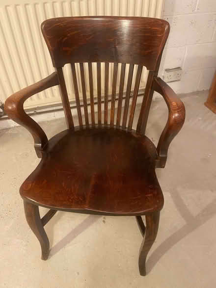 Photo of free A set of six oak dining chairs with arms (Broomhill S10) #1