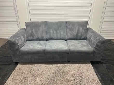Photo of free 🛋️ FREE Grey Cord 3-Seater Sofa (Calidonian Road N7) #4