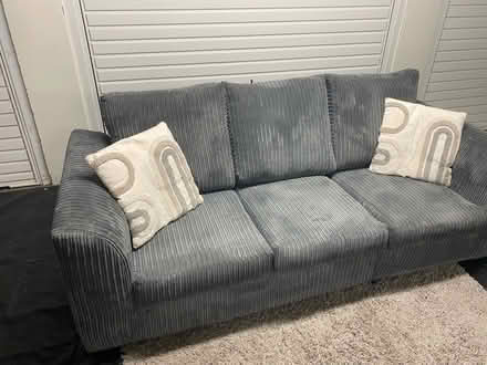 Photo of free 🛋️ FREE Grey Cord 3-Seater Sofa (Calidonian Road N7) #2