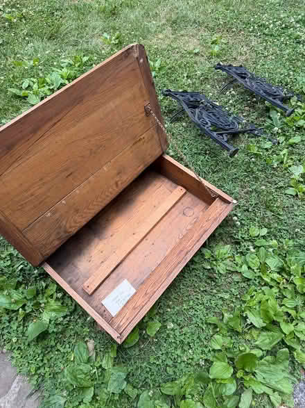 Photo of free Vintage desk on iron legs (Edgemont PA) #2