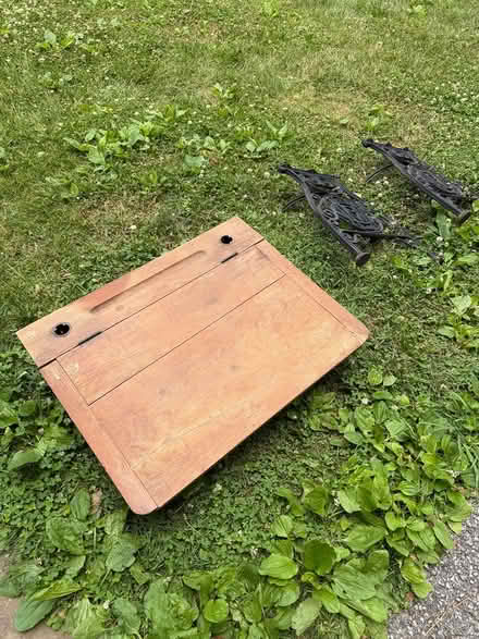 Photo of free Vintage desk on iron legs (Edgemont PA) #1