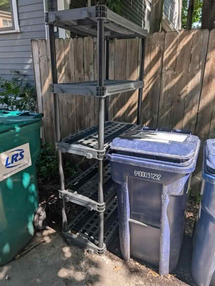 Photo of free Plastic shelving unit (Downtown Oak Park) #1