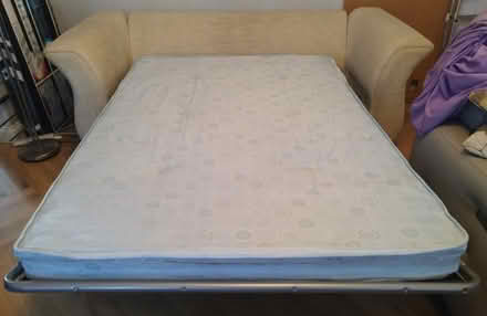 Photo of free 3 seater sofa bed with pouffe (Albany park DA14) #4