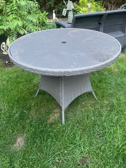 Photo of free Grey wicker garden table (Garston WD25) #3