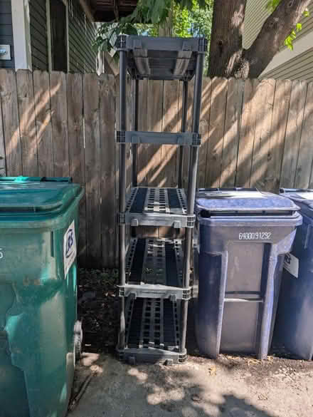 Photo of free Plastic shelving unit (Downtown Oak Park) #2