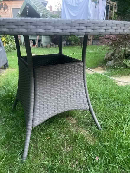 Photo of free Grey wicker garden table (Garston WD25) #1