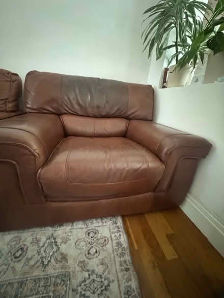 Photo of free Italian Brown leather sofas (West Ealing) #1
