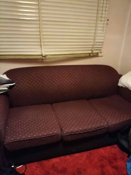 Photo of free Burgundy Sofa bed and 2 armchairs (Bayswater) #1