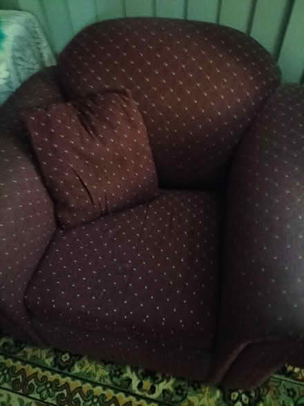 Photo of free Burgundy Sofa bed and 2 armchairs (Bayswater) #2