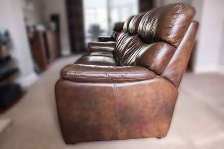 Photo of free Brown leather sofas 2 (Cheltenham GL51) #2