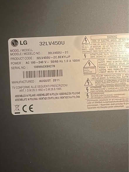 Photo of free 32 inch LG tv (Fawdon NE3) #2