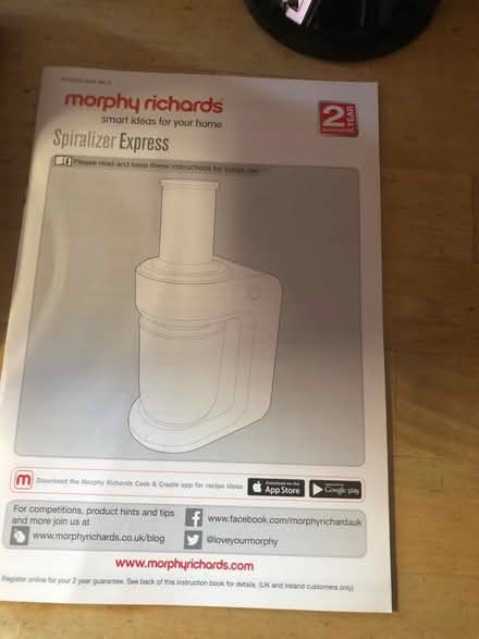 Photo of free Morphy Richard spiralizer (Gracemount EH17) #4