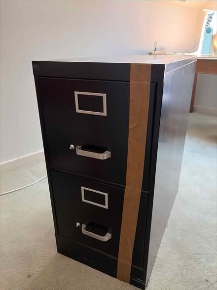 Photo of free Black two drawer filing cabinet (Glastonbury Center) #1