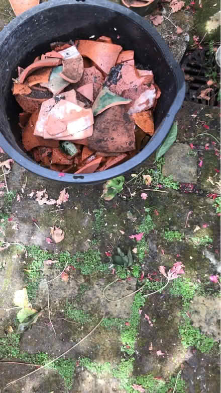 Photo of free Bucket full of terracotta crocks (Shepherds Bush) #1