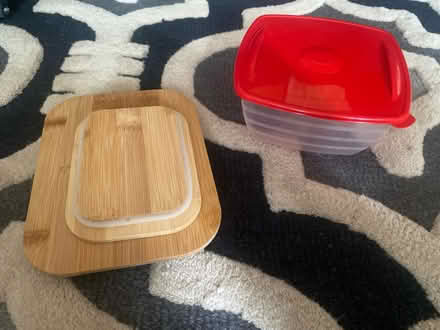 Photo of free Plastic Tupperware wood lids (N14 Oakwood Park) #1