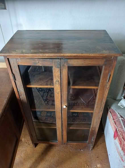 Photo of free Dark wood Display Cabinet (North Finchley) #1