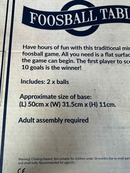 Photo of free Mini Foosball Table (Skipton BD23) #4