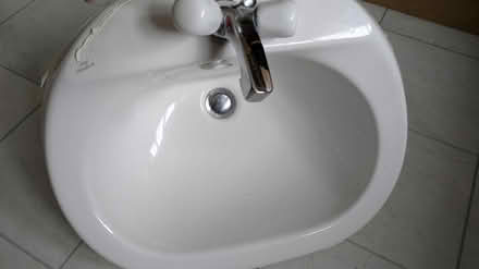 Photo of free Bathroom sink, white with tap (WA14 Altrincham) #1
