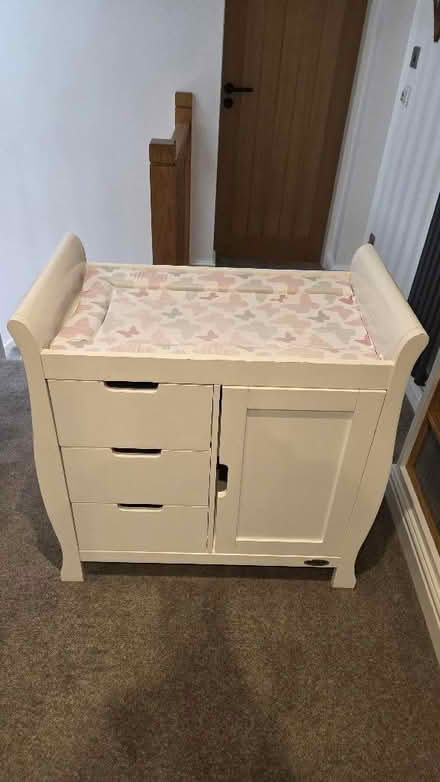Photo of free OBaby Stamford Classic Change Table - white inc changing mat (Crag Bank LA5) #1