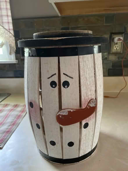 Photo of free Decorative snow man nail barrel (Hatfield Pa) #3