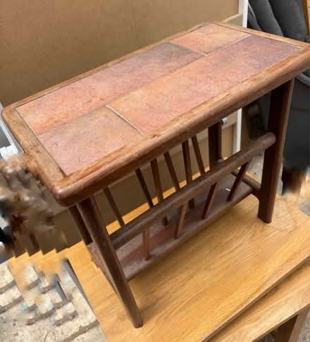 Photo of free Magazine rack with tile top (Hitchin/Letchworth) #1