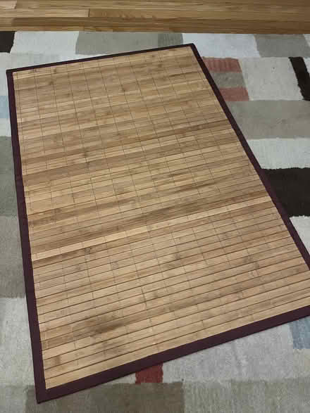 Photo of free 3’ by 2’ bathroom bamboo floor mat (199 Southern Heights BLVD, SR) #1