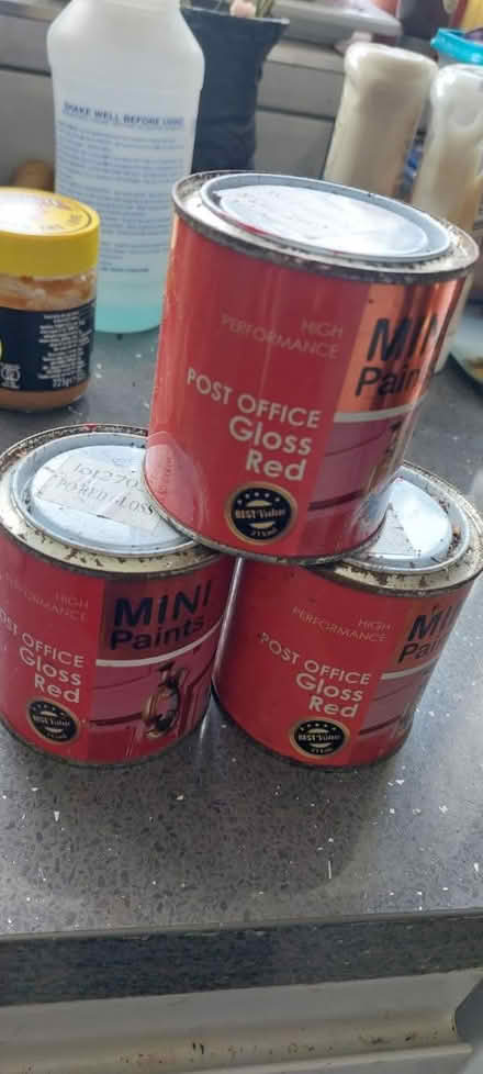 Photo of free Tins of red paint (exterior) (Cheddington LU7) #1