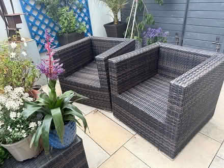 Photo of free Patio armchairs with cushions (Sandycove) #1