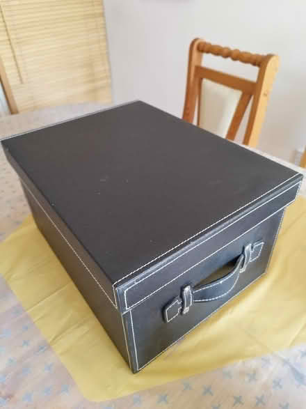 Photo of free Black faux leather box with lid (Shenley Lodge MK5) #1