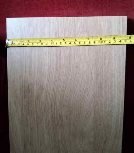 Photo of free 6 oak coloured shelves (Castle Ward Lancaster) #4
