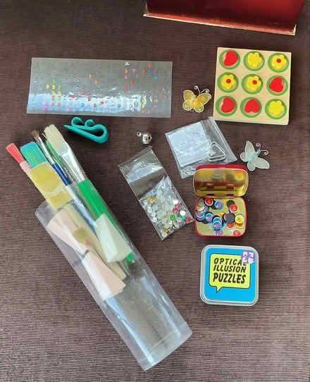 Photo of free Craft, puzzles, paint brushes + roll of card. (Brickhill MK41) #2