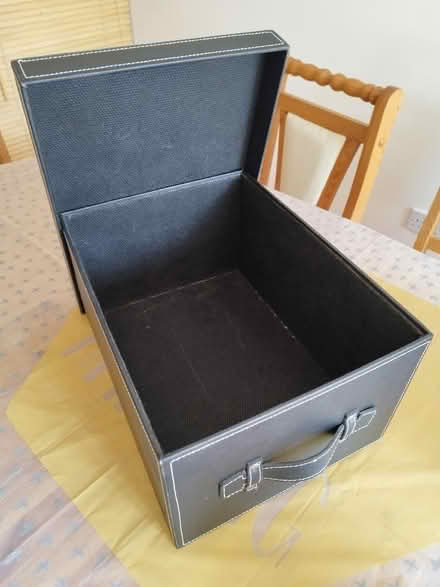 Photo of free Black faux leather box with lid (Shenley Lodge MK5) #2