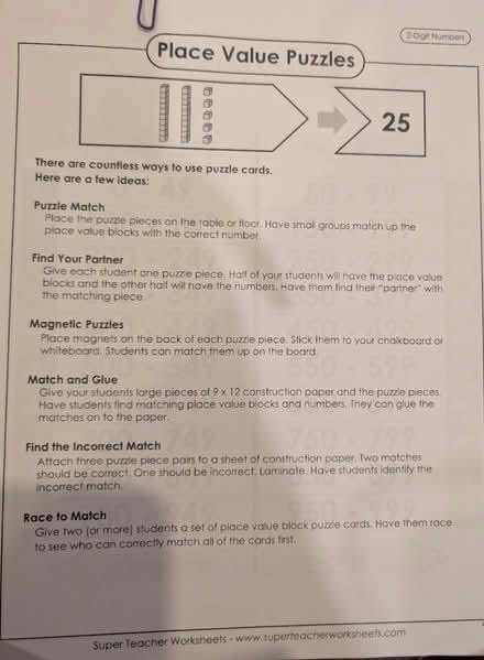 Photo of free Gr. 1/2 activity worksheets (North West Brampton) #1