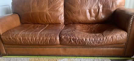 Photo of free Tan leather 3-seater sofa (Layton FY3) #4