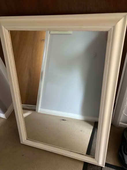 Photo of free Large Mirror with White Wooden Frame (24" x 34") (St James, South Elmham IP19) #1