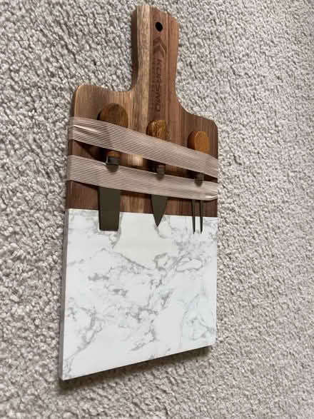 Photo of free Ceramic/Wood Cheese Board & Knives (Bothell - Canyon Park) #1