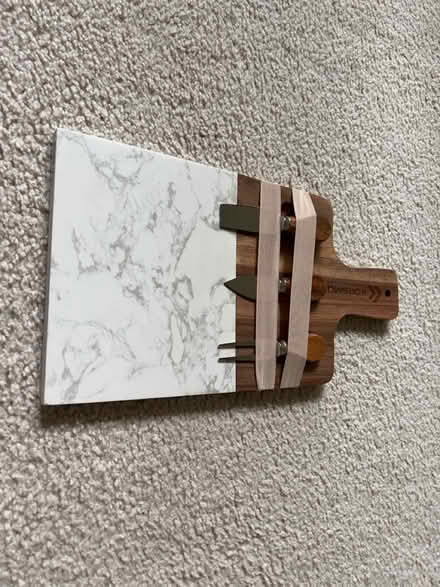 Photo of free Ceramic/Wood Cheese Board & Knives (Bothell - Canyon Park) #2